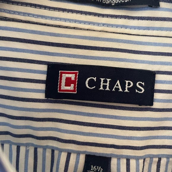 Chaps black, blue and white men’s dress shirt. - Picture 2 of 3
